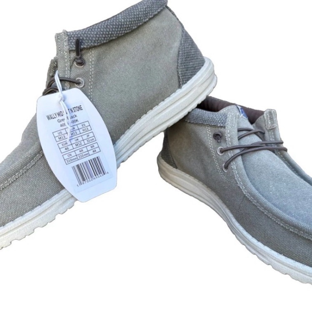 Hey Dude Wally Men's Mid Salt N Stone Slip-on Shoe Color Grey/Black  Size M13